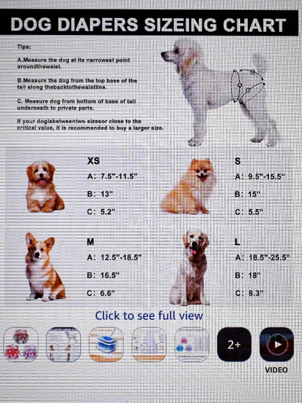 Mengelina Washable Female Dog Diapers XS 3 Pack Reusable Absorbent Leak-Proof  C